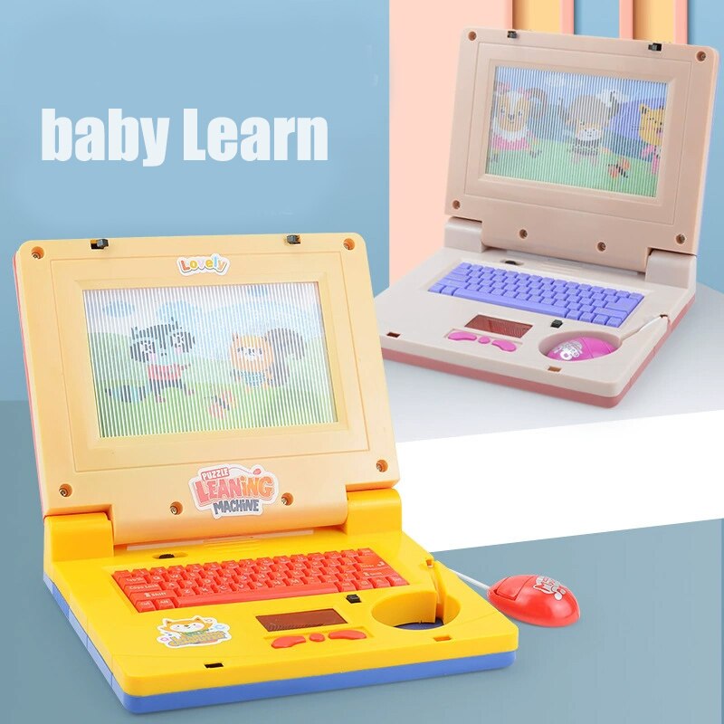 어린이용 다기능 이중 언어 학습 기계, 조기 교육 장난감, 몬테소리 노트북 컴퓨터 장난감, 어린이용 선물
